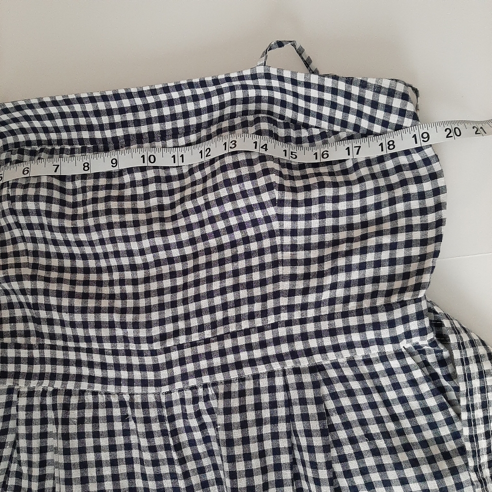J. Crew Gingham Linen Jumpsuit Navy And White Size 10 - Picture 12 of 15